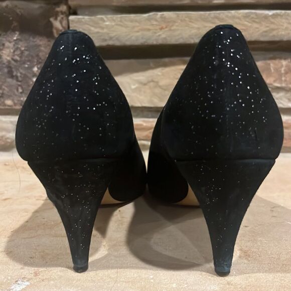 Free People Florence Point Toe Suede Silver Glitter Heels - Picture 5 of 9